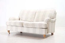 Lataa kuva Galleria-katseluun, 2-istuttava Oxford-tyylinen kangassohva raidallinen