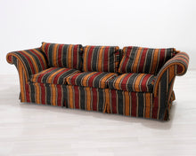 Lataa kuva Galleria-katseluun, 3-istuttava kangassohva raidallinen