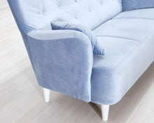 Lataa kuva Galleria-katseluun, 2,5-istuttava kangassohva vaaleansininen