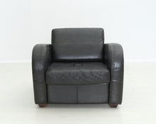 Lataa kuva Galleria-katseluun, Antiikkinahkainen nojatuoli