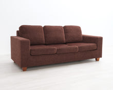 Load image into Gallery viewer, Asko 3-istuttava kangassohva tummanruskea