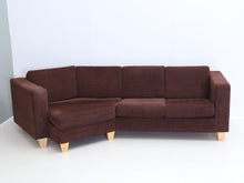 Load image into Gallery viewer, Asko 3-istuttava kangassohva tummanruskea