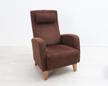 Load image into Gallery viewer, Asko nojatuoli rahilla tummanruskea