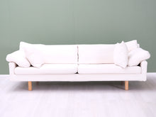 Lataa kuva Galleria-katseluun, 3-istuttava kangassohva valkoinen