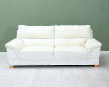 Lataa kuva Galleria-katseluun, 3-istuttava nahkasohva valkoinen