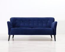 Lataa kuva Galleria-katseluun, 3-istuttava kangassohva samettia tummansininen