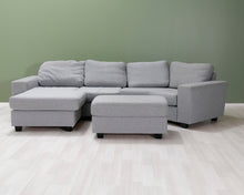 Load image into Gallery viewer, 4-istuttava divaanisohva ja rahi harmaa