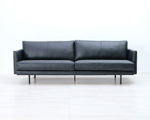 Load image into Gallery viewer, Asko 4-istuttava nahkasohva musta