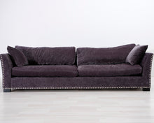 Lataa kuva Galleria-katseluun, 3-istuttava samettisohva harmaa
