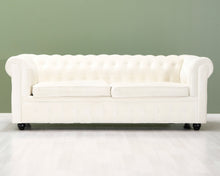Lataa kuva Galleria-katseluun, 3-istuttava kangassohva luonnonvalkoinen