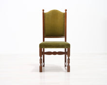Lataa kuva Galleria-katseluun, Antiikkituoli vihreä verhoilu