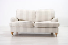 Lataa kuva Galleria-katseluun, 2-istuttava Oxford-tyylinen kangassohva raidallinen