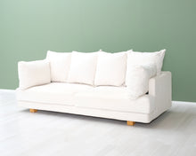 Lataa kuva Galleria-katseluun, 3-istuttava kangassohva valkoinen