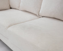 Lataa kuva Galleria-katseluun, 3-istuttava kangassohva valkoinen