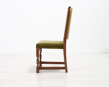 Lataa kuva Galleria-katseluun, Antiikkituoli vihreä verhoilu