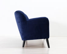 Lataa kuva Galleria-katseluun, 3-istuttava kangassohva samettia tummansininen