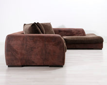 Lataa kuva Galleria-katseluun, 7-istuttava avokulmasohva ruskea