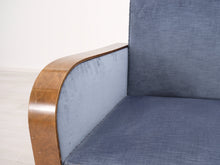 Lataa kuva Galleria-katseluun, 3-istuttava kangassohva sininen