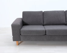 Lataa kuva Galleria-katseluun, 3-istuttava kangassohva harmaa