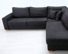 Load image into Gallery viewer, Asko 3-istuttava kangassohva tummanharmaa