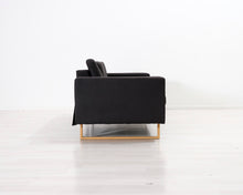 Lataa kuva Galleria-katseluun, 3-istuttava kangassohva musta