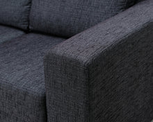 Lataa kuva Galleria-katseluun, 3-istuttava kangassohva tummanharmaa