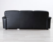 Lataa kuva Galleria-katseluun, 3-istuttava nahkasohva musta