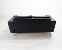 Lataa kuva Galleria-katseluun, 2-istuttava nahkasohva musta