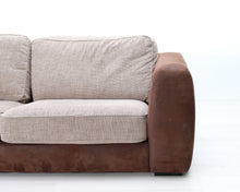 Lataa kuva Galleria-katseluun, 3-istuttava kangassohva ruskea