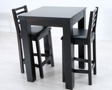 Load image into Gallery viewer, Baaripöytä ja kaksi tuolia tummanruskea