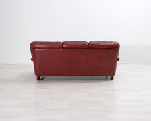 Lataa kuva Galleria-katseluun, 3-istuttava nahkasohva punainen