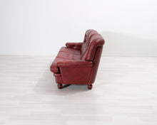 Lataa kuva Galleria-katseluun, 3-istuttava nahkasohva punainen