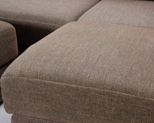 Load image into Gallery viewer, Asko 4-istuttava kulmasohva ja rahi ruskea