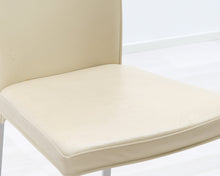 Lataa kuva Galleria-katseluun, Calligaris ruokatuoli nahkaistuimella luonnonvalkoinen