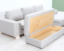 Load image into Gallery viewer, Asko 3-istuttava divaanisohva rahilla vaaleanharmaa