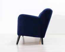 Lataa kuva Galleria-katseluun, 3-istuttava kangassohva samettia tummansininen