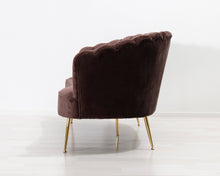 Lataa kuva Galleria-katseluun, 2,5-istuttava kangassohva ruskea