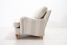 Lataa kuva Galleria-katseluun, 2-istuttava Oxford-tyylinen kangassohva raidallinen