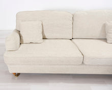 Lataa kuva Galleria-katseluun, 3-istuttava kangassohva luonnonvalkoinen