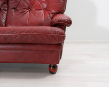 Lataa kuva Galleria-katseluun, 3-istuttava nahkasohva punainen