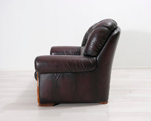 Lataa kuva Galleria-katseluun, 2-istuttava nahkasohva ruskea