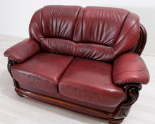 Lataa kuva Galleria-katseluun, 2-istuttava nahkasohva punainen