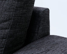 Lataa kuva Galleria-katseluun, 3-istuttava kangassohva tummanharmaa