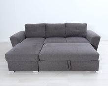 Load image into Gallery viewer, 4-istuttava harmaa divaani-vuodesohva