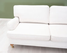 Lataa kuva Galleria-katseluun, 3-istuttava kangassohva valkoinen