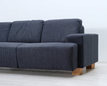 Lataa kuva Galleria-katseluun, 3-istuttava kangassohva sininen