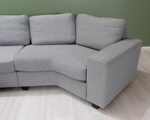 Load image into Gallery viewer, 4-istuttava divaanisohva ja rahi harmaa