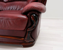 Lataa kuva Galleria-katseluun, 2-istuttava nahkasohva punainen