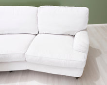 Lataa kuva Galleria-katseluun, 3-istuttava kangassohva vaaleanharmaa