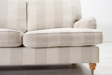 Lataa kuva Galleria-katseluun, 2-istuttava Oxford-tyylinen kangassohva raidallinen